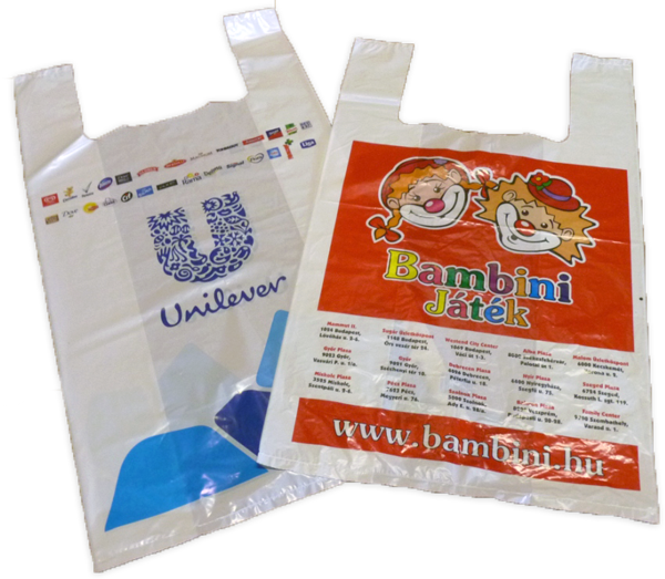 Wavering polyethylene shopping bags