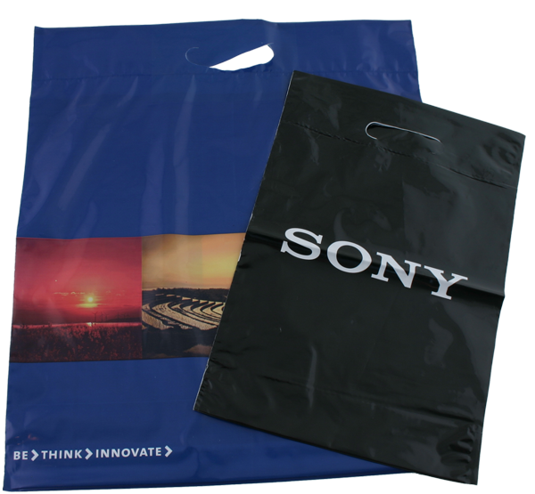 Polyethylene shopping bags with sponge-shaped handle